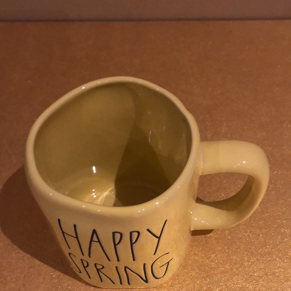 NEW. RAE DUNN "HAPPY SPRING" YELLOW Coffee, Tea CUP - Picture 3 of 5
